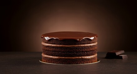 Decadent Chocolate Cake Drizzled with Rich Ganache, a Tempting Treat