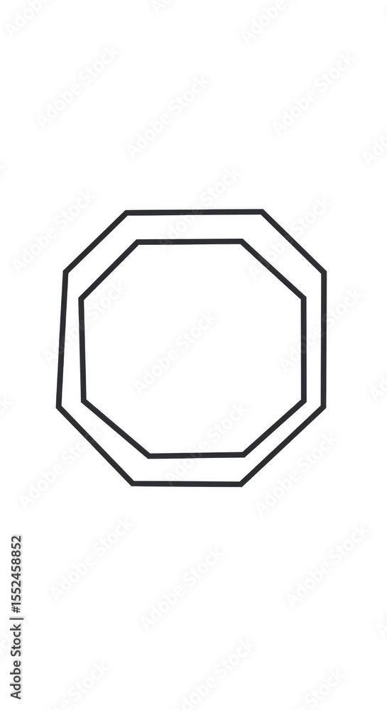 Fototapete isolated octagon geometric shape with black color on transparent background