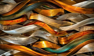 Abstract swirls background texture featuring curved textured bands