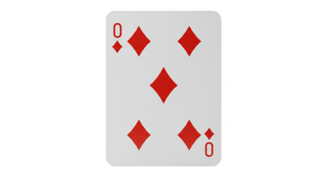 Isolated Illustration of Five Diamond Playing Card for Game and Design