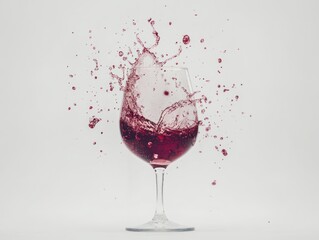Red wine splashing from glass