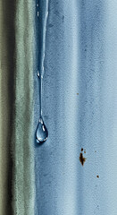 water drops on a metal surface