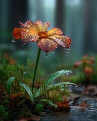 Exploring the Beauty of Exotic Carnivorous Plants in Macro Photography with Water Droplets