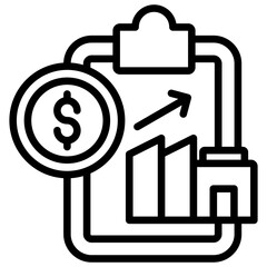 Icon to financial reporting, performance analysis, compensation, or business investment growth.
