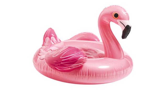 Pink flamingo or swan bird animal illustration, a symbol of love, on a white background