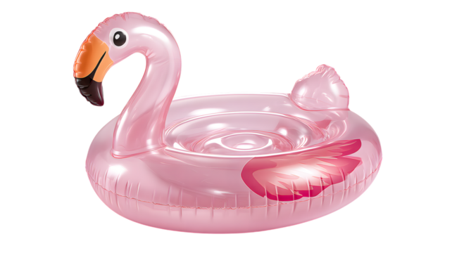 Pink flamingo bird isolated vector illustration of a loving couple on water