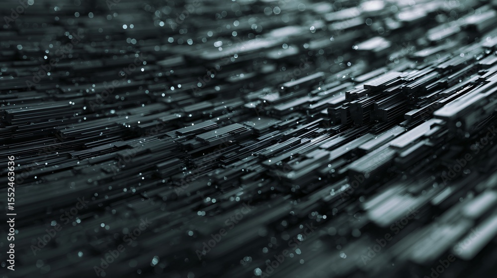 Poster abstract black plastic landscape blending in digital seamless array featuring a subtle glitch