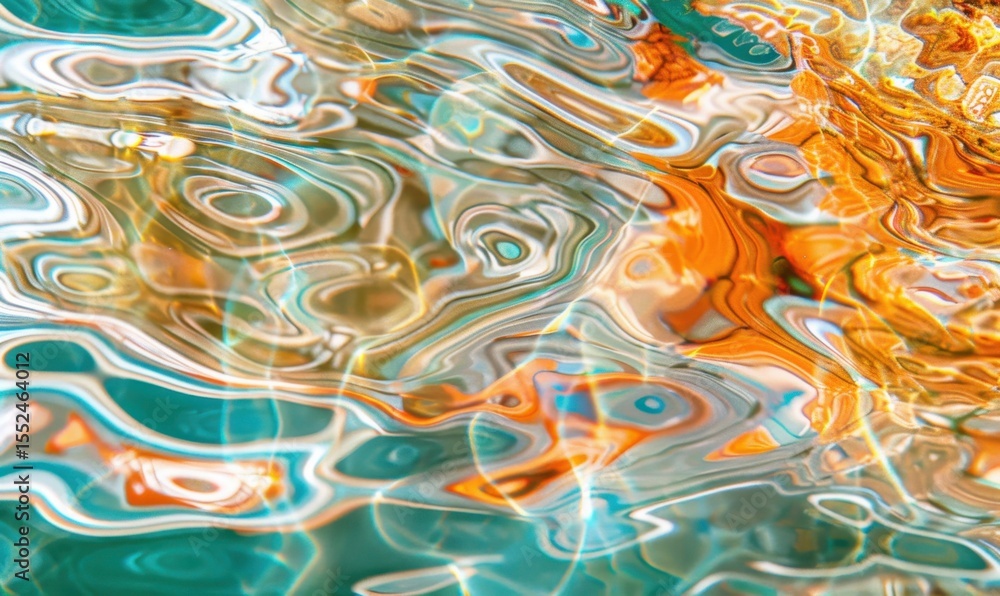 Poster fluid motion abstract texture teal orange swirls pattern background design