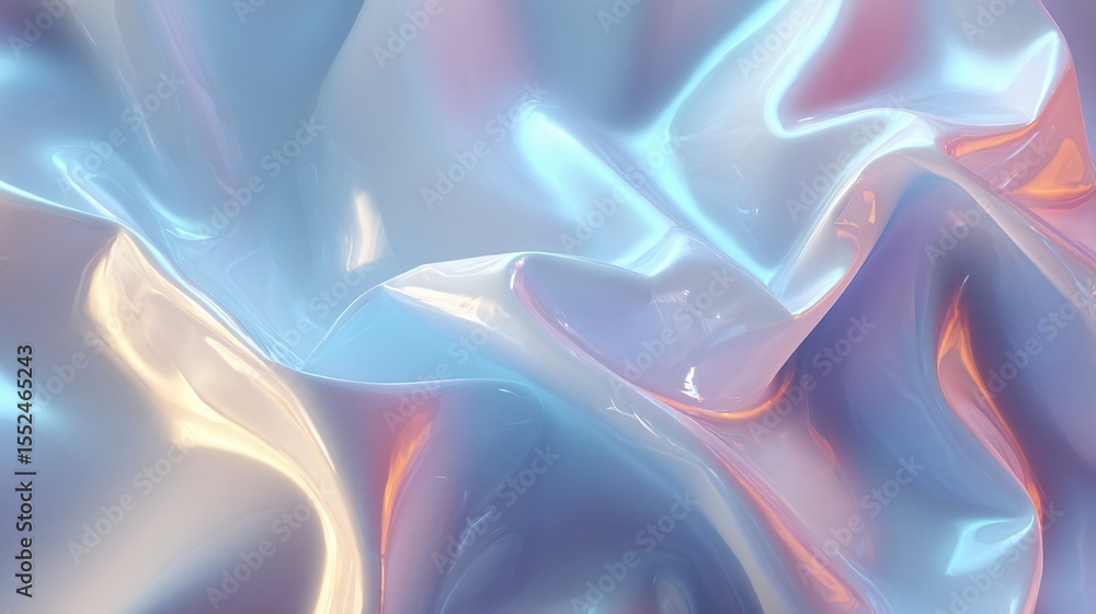 Poster abstract translucent sheet with soft ethereal gradients creates an otherworldly, calming visual
