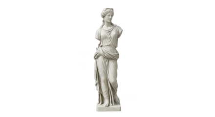 Isolated Sculpture of Marble Greek Statue in White Ancient Art