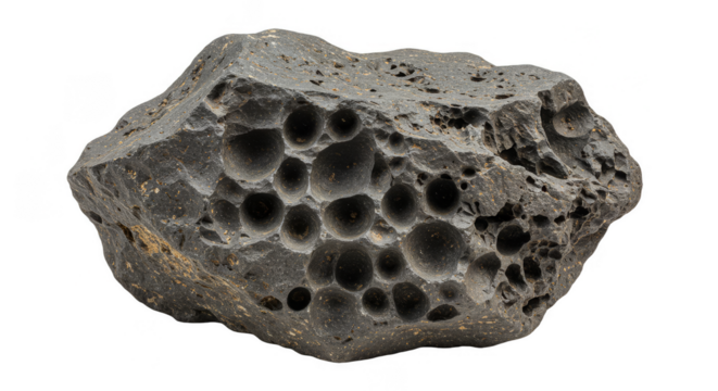 Isolated Volcanic Rock Texture Background Seamless Black Pores Lava