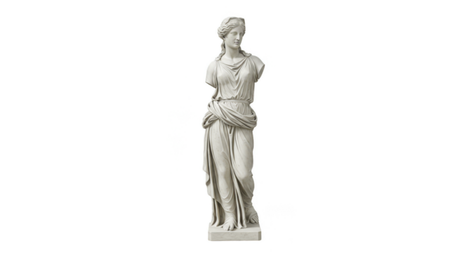 Isolated Sculpture of Marble Greek Statue in White Ancient Art