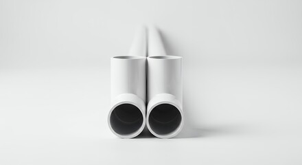 Fototapeta premium White plastic pipes isolated background