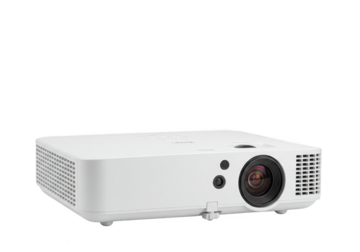 Isolated White Projector for Presentation Modern Tech Equipment Illustration