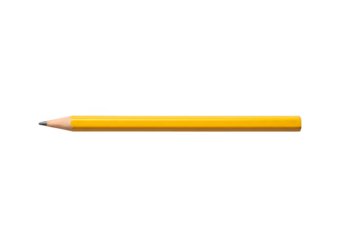 Isolated Yellow Pencil Tool For Writing Drawing On Transparent Background