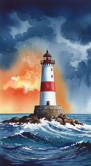 lighthouse on the sea