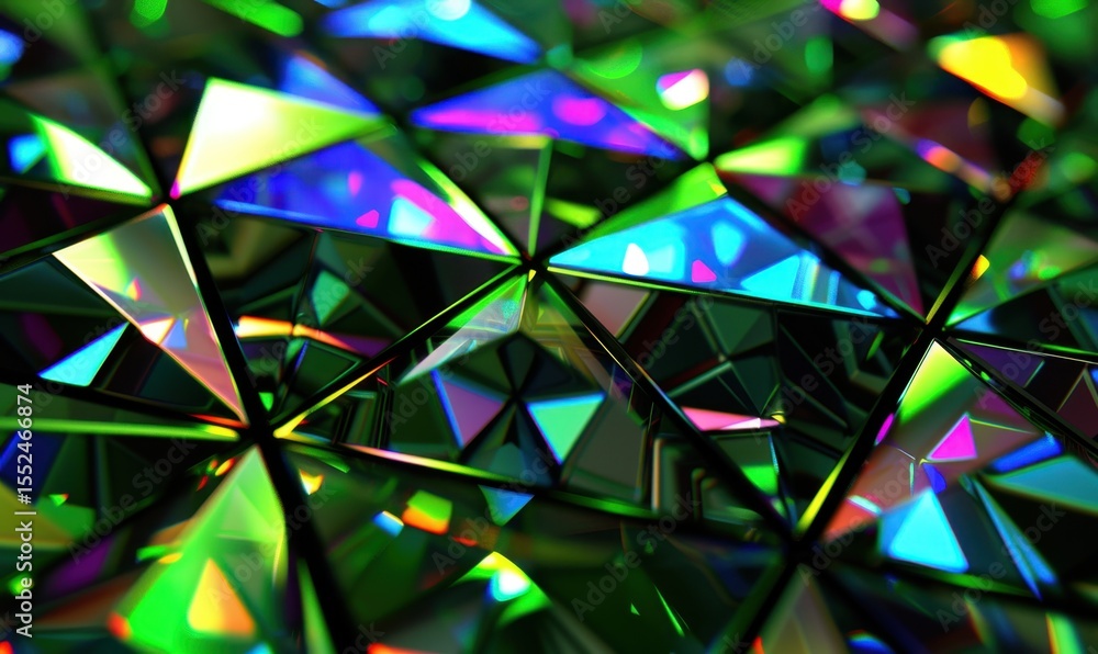 Poster iridescent triangular texture geometric abstract surface pattern design