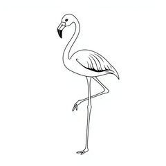 Fototapeta premium A flamingo standing elegantly on one pink leg
