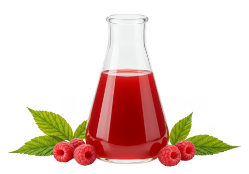 Isolated Transparent Background of Raspberry Juice Beverage Glass Fruit