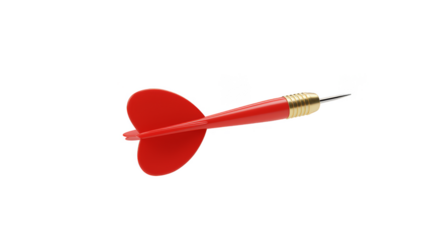 Isolated Red Dart Aiming for Accuracy Sport Game on Transparent Image