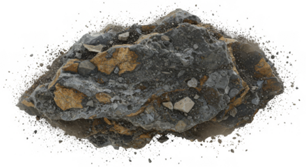 Isolated Rough Mineral Rock Stone Abstract Background Texture