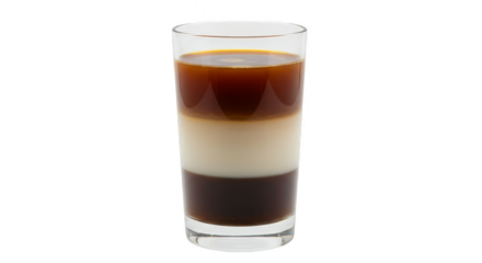 Isolated Shot of Layered Cocktail Drink in Transparent Background