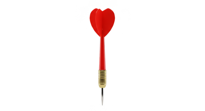 Red Arrow Dart with Heart Accurate Goal Transparent Background