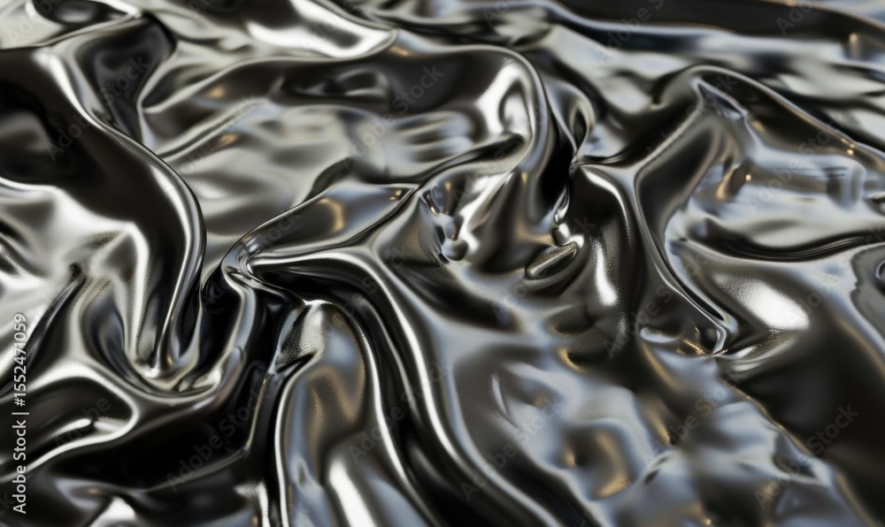 Aufkleber Shiny metallic fabric with abstract texture and dynamic light patterns