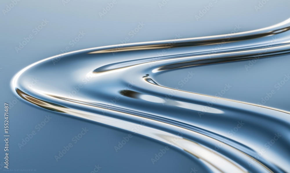 Aufkleber sleek metallic curve abstract with reflective surface for modern design