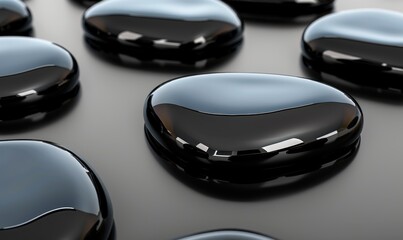 Smooth black stones elegant abstract minimalism for background use