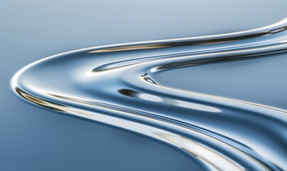 Sleek metallic curve abstract with reflective surface for modern design