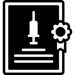 certificate icon illustration design with solid