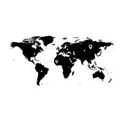 World map global network connection international business worldwide locations travel destinations continent atlas