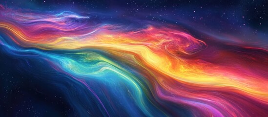 Obraz premium Abstract vibrant swirling cosmic nebula