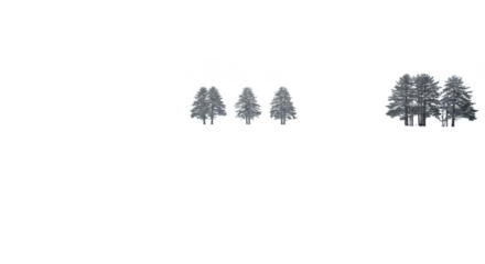 Isolated Silver Trees Transparent Background Decoration Shining Sparkling