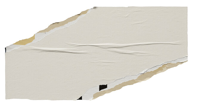 Isolated Torn Paper Sticker Texture Background, White Adhesive Scrap