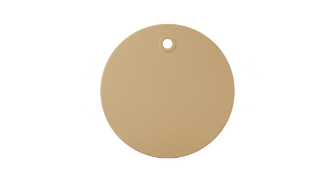 Isolated Round Cardboard Tag with String for Pricing on Transparent Background