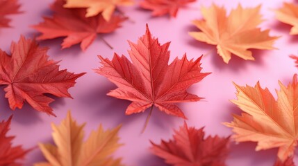 Maple red pink orange color empty symbol decoration canada flag country international labor day freedom happy cannadian leaf plant natural event industry business employment independence.3d render 