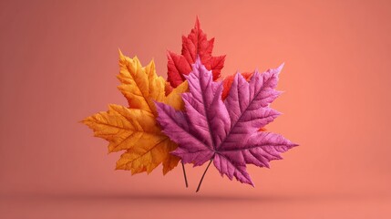 Maple red pink orange color empty symbol decoration canada flag country international labor day freedom happy cannadian leaf plant natural event industry business employment independence.3d render 