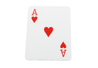 Isolated Transparent Illustration of Heart Ace Card for Casino Game