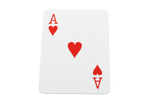 Isolated Transparent Illustration of Heart Ace Card for Casino Game