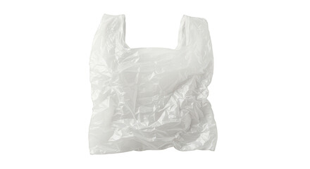 Isolated Transparent White Plastic Bag For Shopping On Transparent Background