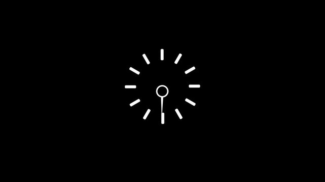 Abstract time lapse clock icon. Clock with counting down animation.clock icon animation,simple white and black clock icon concept ,Abstract new analog clock icon animation.