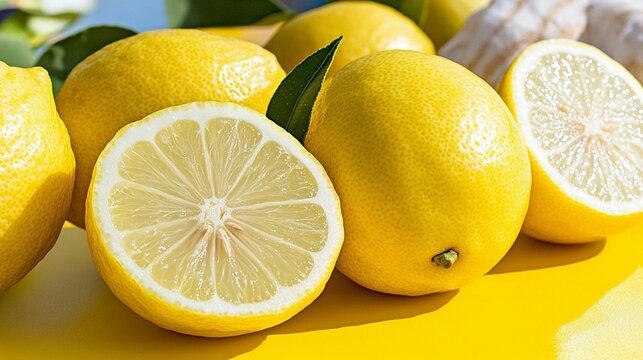 Juicy Lemons, Yellow Citrus Fruit
