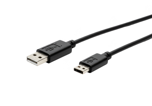 Isolated USB Cable with Black Connectors for Electronic Devices PNG