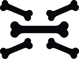Dog Bone vector, Dog bone silhouette set, Dog bone icon design