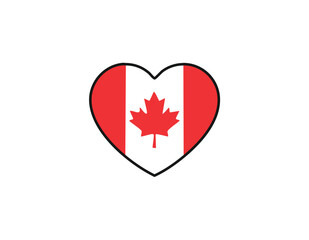 Obraz premium Canada flag in form of hand heart. National flag concept. Vector illustration