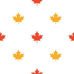 Maple Leaf Icon Seamless Pattern Vector Art Illustration