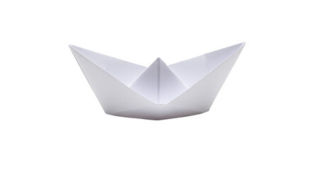 Naklejka premium Isolated White Paper Boat Origami for Nautical and Hopeful Journey