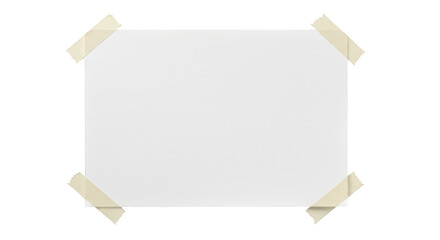 Isolated White Paper Note with Adhesive Tape on Transparent Background
